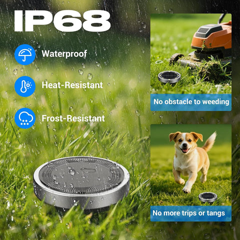 Peasur - Solar Ground Lights Outdoor, 16 Pack Solar Powered Flat Disk Lights, IP68 Waterproof, Anti-Rust, Landscape Lighting for Pathway, Garden