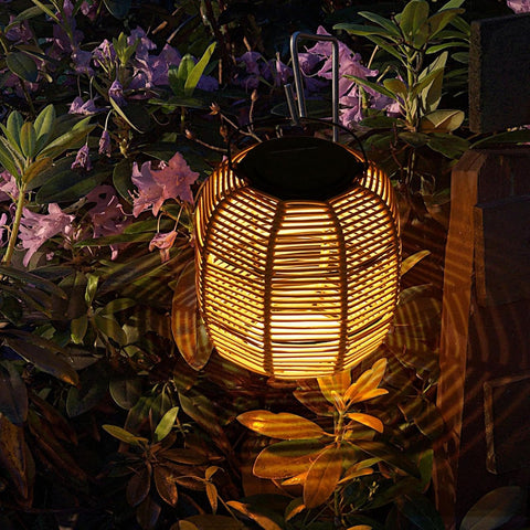Rattan Solar Lights for Outside Rattan Woven Solar Ambient Lighting