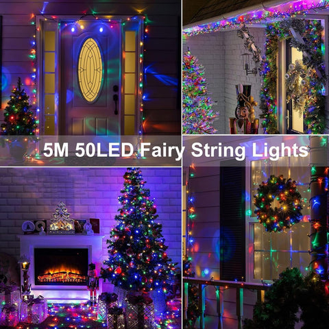 2 Pack Multicolor LED Christmas String Lights with Remote & Timer