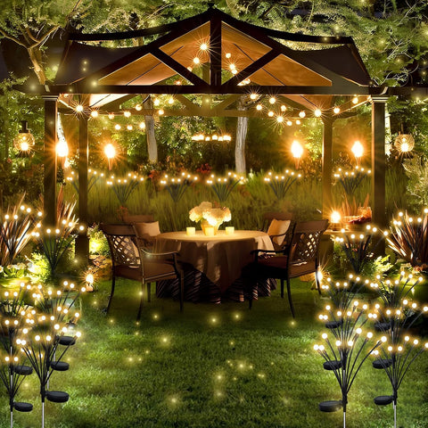 Jsdoin Solar Lights Outdoor Waterproof, Swaying Solar Garden Firefly Decorative Yard,Firefly Garden Lights Outdoor for Path Fence(2pack)