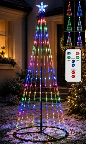2 Packs Solar Christmas Tree 35.8in Outdoor Prelit Lighted Christmas Tree