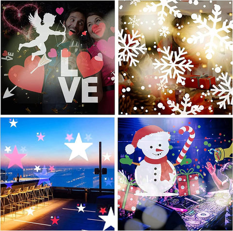 Jsdoin Christmas Projector Lights – LED Snowflake Projector with 8 Patterns, Remote Control & Adjustable Projection for Christmas, Halloween, Weddings & Parties