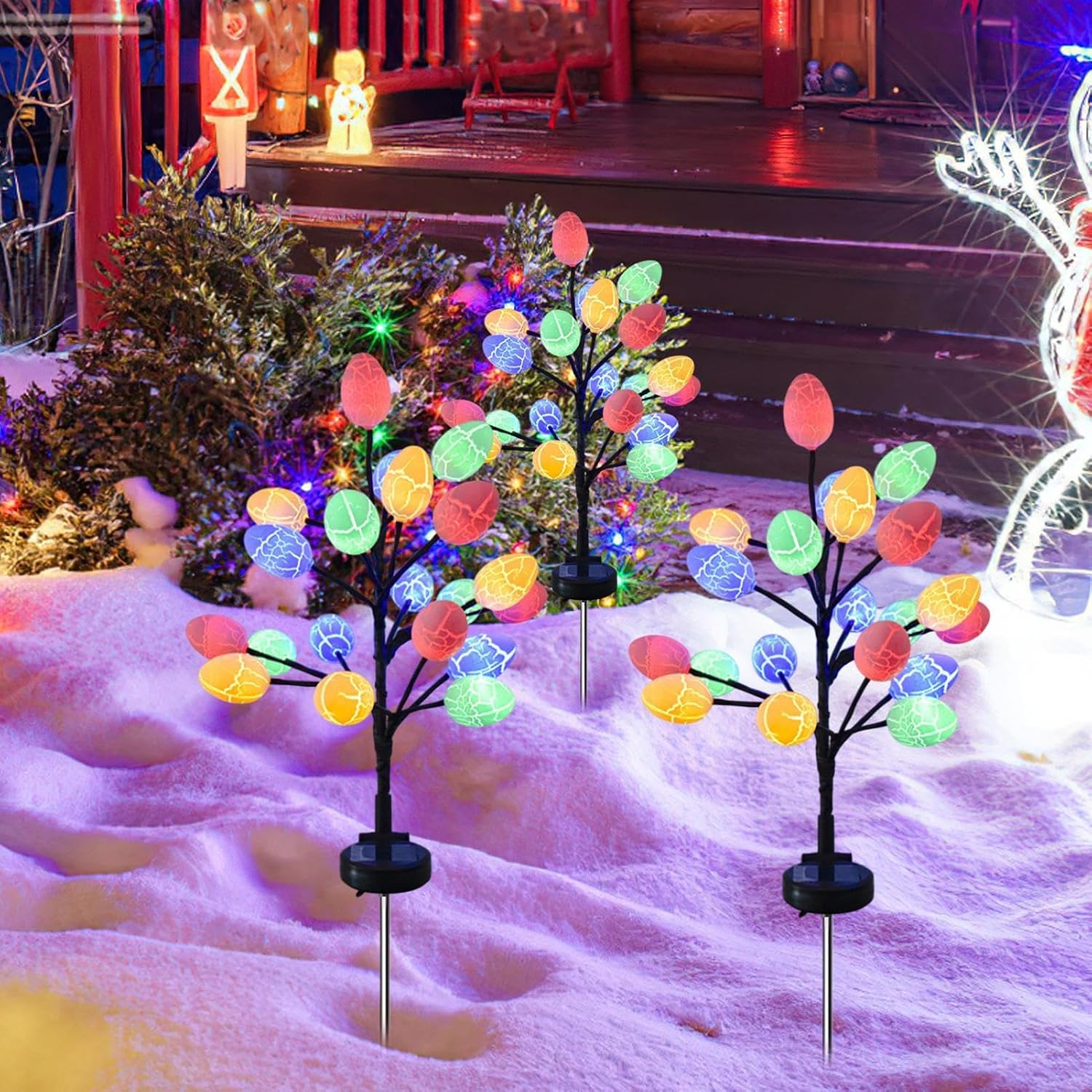 Easter Egg Solar Lights Decorative Solar Powered LED Egg String