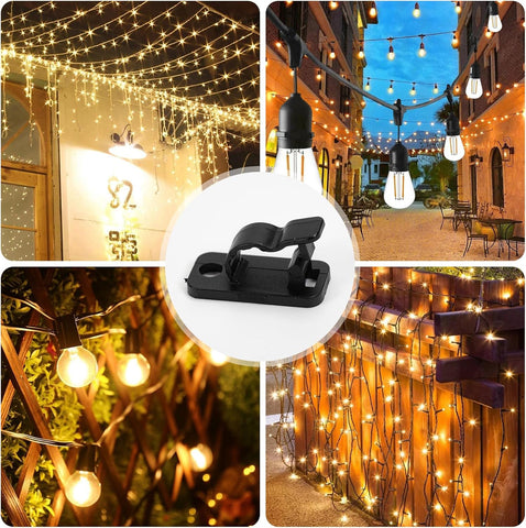 120 Pack Fairy Light Hooks with Screws – Zouwel Weatherproof Outdoor String Light Clips for Gardens, Fences & Christmas Decorations – Keep Every Twinkle Neatly in Place