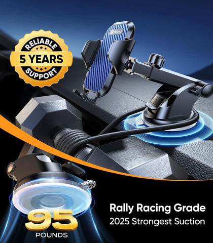 Car Phone Holder with 360° Rotation & Strong Suction