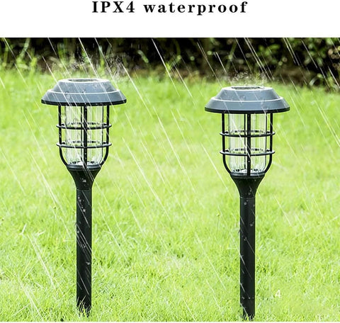 4 Pack Solar Powered Stake Lights, Pathway Lighting Solar Garden Lights, Solar Lights Outdoor Garden, Garden Ornaments Outdoor for Yard