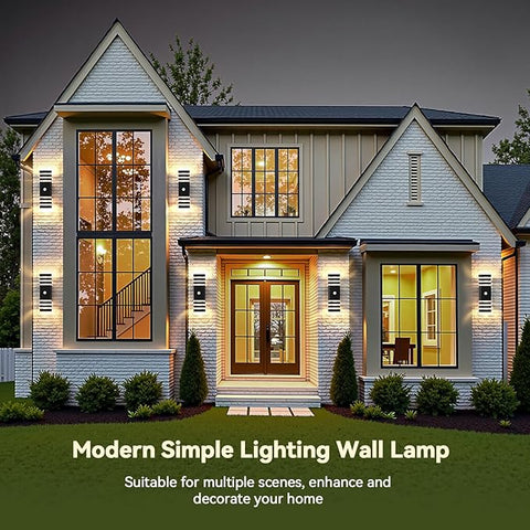 PIR Outdoor Wall Lights with Motion Sensor, Modern GU10 LED Up Down Outside Lights Mains Powered, IP67 Waterproof External Lighting Exterior Sconce Lamp for Front Door, Porch, Hallway
