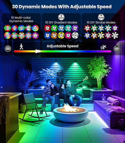 RGB Garden Spotlights Mains Powered 12-in-1 Color Changing Outdoor Lights