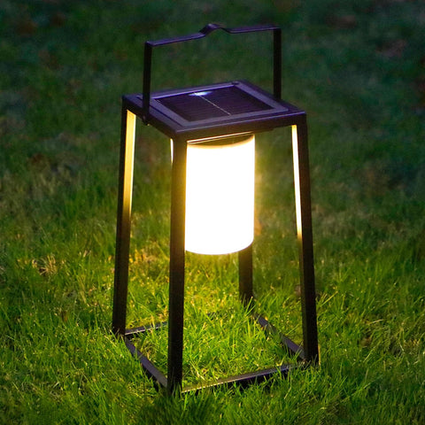 TRIROCKS Birthday Gifts for Women Mum Grandma 38 cm H Solar Outdoor Lantern Garden Ornaments, IP44 Waterproof Metal Hanging Garden Lights , Solar Lanterns for Outside Patio Yard Pathway Decor (Black)