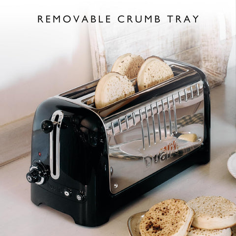 2 Slice Longslot Toaster 2000W – High Gloss Black Trim | Extra Wide 36mm Slots | Bagel & Defrost Settings | Warming Rack