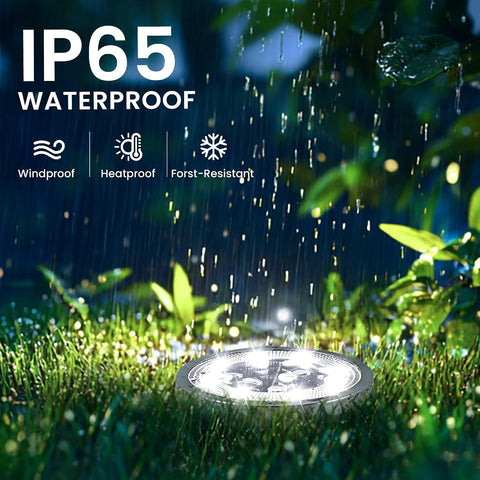 Solpex Solar Lights Outdoor Garden, Solar Powered Ground Lights, IP65 Waterproof Garden Lights for Yard, Patio, Pathway (Cold White,10 Pack)