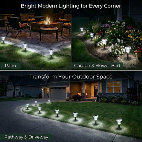 Cold White Mushroom Solar Garden Lights, Outdoor, 4 Pack