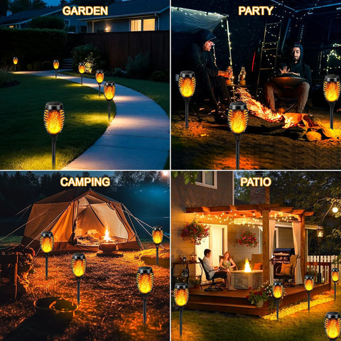 Solar Torch Light 12 Pack, Solar Lights Outdoor Flickering Flame