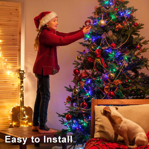 2 Pack Multicolor LED Christmas String Lights with Remote & Timer