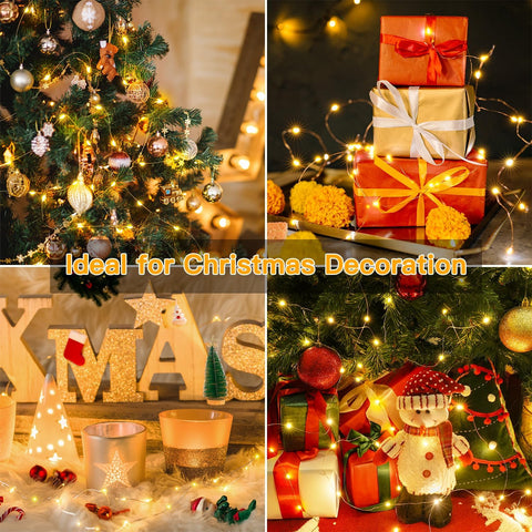 5m 50 LED Warm White Fairy Lights Battery Operated Waterproof String