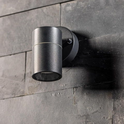 Black Down Outdoor Wall Light – IP44 Stainless Steel Exterior Sconce