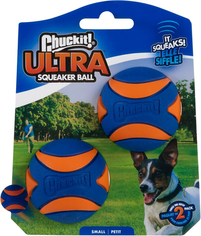 ChuckIt! Ultra Squeaker Ball Dog Toy 2 Pack Small