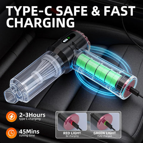 Handheld Vacuum Cleaner Black Rose, 23000Pa Cordless Car & Home