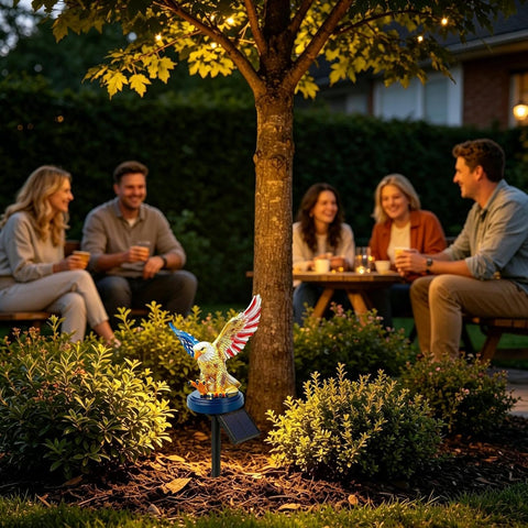 Solar Lights for Garden Waterproof Decorative Patriotic Eagle Lamp