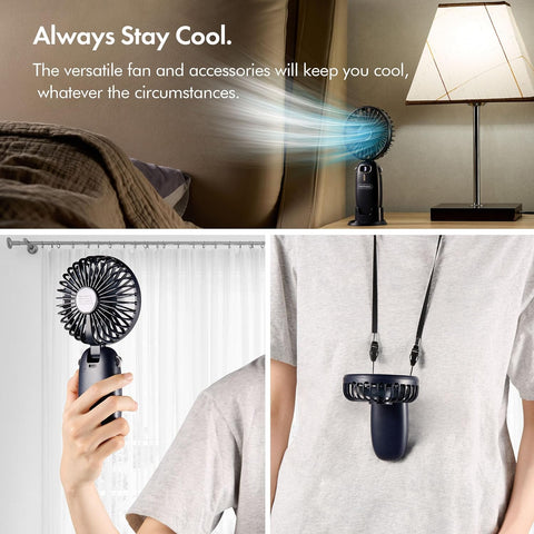 Mini Handheld Fan – USB Rechargeable, 5 Speeds, Foldable