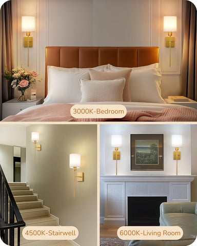 EDISHINE USB Rechargeable Wall Light Set of 2 Wireless Dimmable LED Sconces