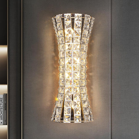Modern Chrome Crystal Wall Sconce Light Fixture