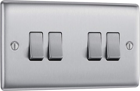 BG Nexus Metal Quadruple Wall Light Switch
