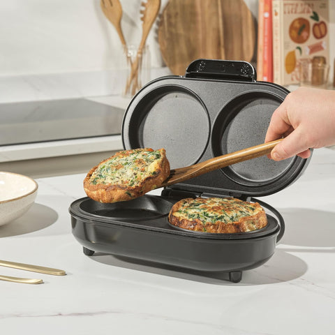 Salter XL Duo Omelette Maker Non-Stick Double Egg Cooker 850W Black