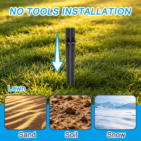 Reinforced Light Stakes Replacement 5.2" Cross-shaped 10 Pcs