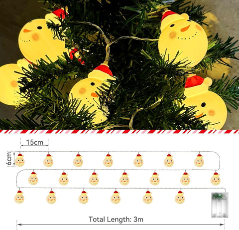 KINREECEL Snowman Christmas String Lights 30 LED – Warm White – 3m