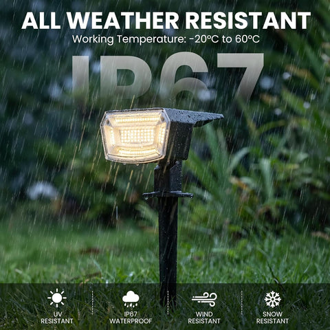 TECKNET 83 LED Solar Spot Lights Outdoor Garden, 4 Pack