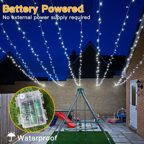 Fairy Lights 10m 100 LED Battery Operated with Timer – Cool White