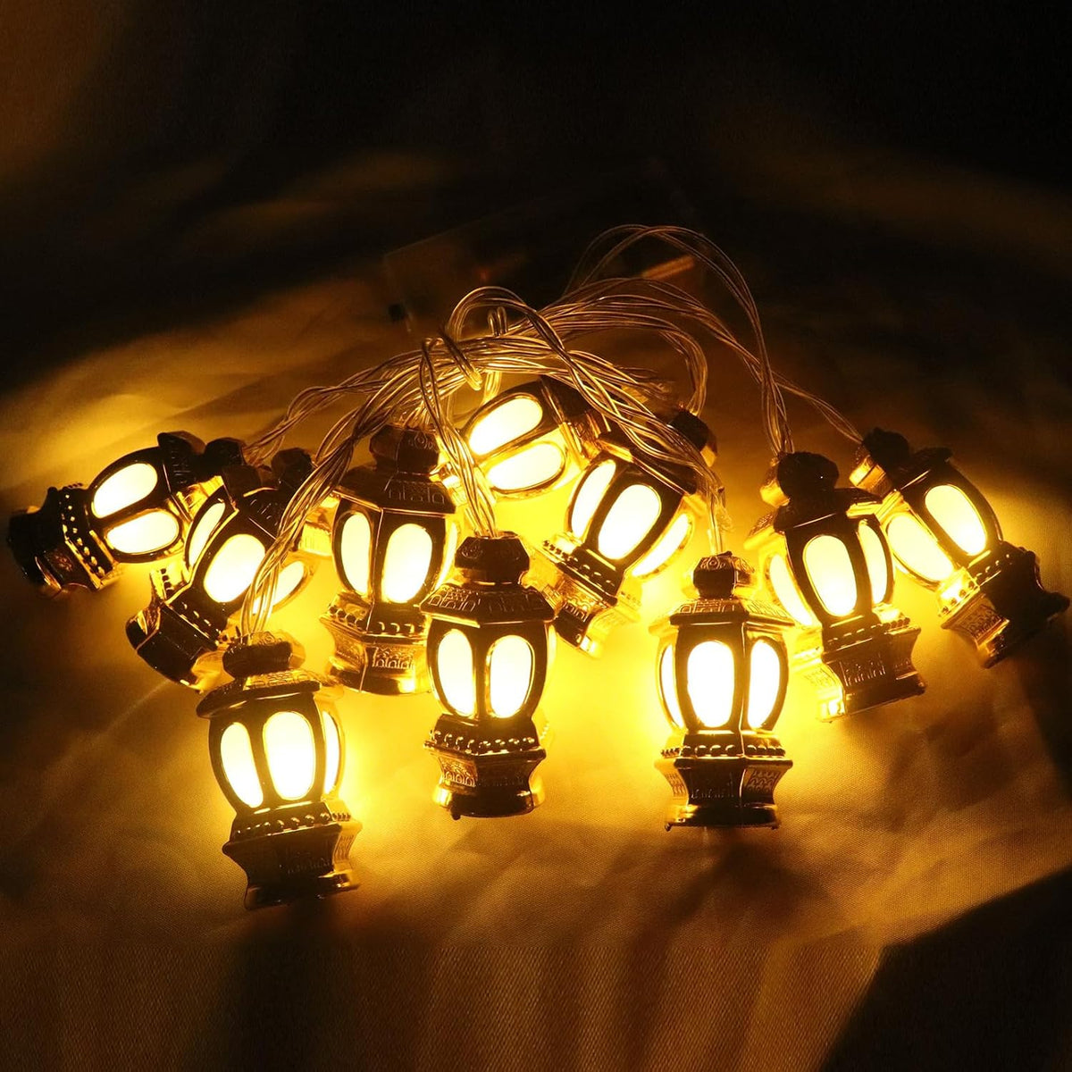 Ramadan Eid Mubarak String Lights – 5.4ft LED Fairy Lights with 10 Warm White LEDs, Battery Powered Indoor & Outdoor Decoration