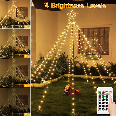 Christmas Tree Lights 340 LED Warm White Outdoor Fairy Lights with Star & Remote