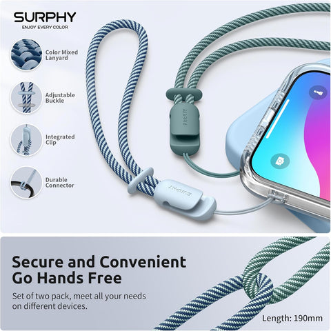 Phone Wrist Strap Lanyard Set – Adjustable Nylon (2 Pack)