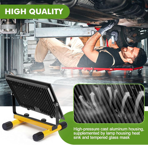 200W LED Floodlight Outdoor 2 Pack 20000LM Security Lights IP65 Waterproof for Yard, Garage, Warehouse, Parking Lot, Streets