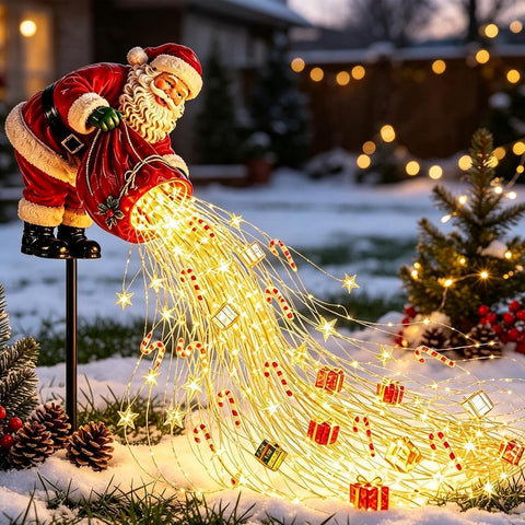 Santa Claus Ground Lights Flowing LED String Outdoor Decoration