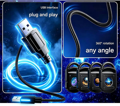 Christmas Projector Indoor USB Starry Sky & Christmas Scene Projector – 360° Adjustable Plug & Play Holiday Light for Walls, Ceilings & Festive Home Décor