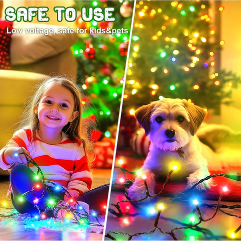 100 LED Multicoloured Christmas Fairy Lights – 2 x 5m Battery Operated Outdoor & Indoor String Lights with 8 Modes, Timer & IP65 Waterproof Design