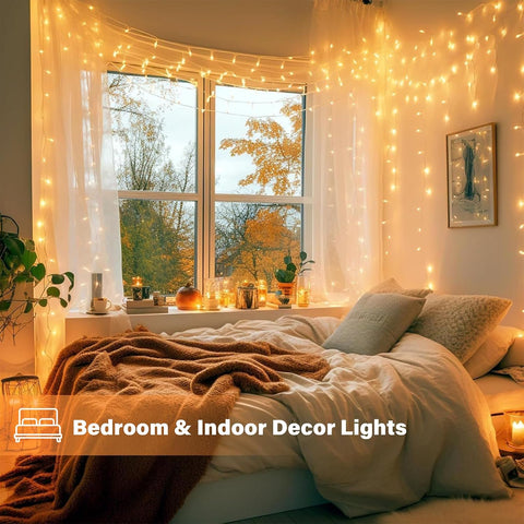 Grestar 30M 300 LED Fairy Lights Plug In – Warm White Christmas String Lights with 8 Lighting Modes, IP44 Waterproof Indoor Outdoor Decorative Lights for Garden, Bedroom, Wedding & Party