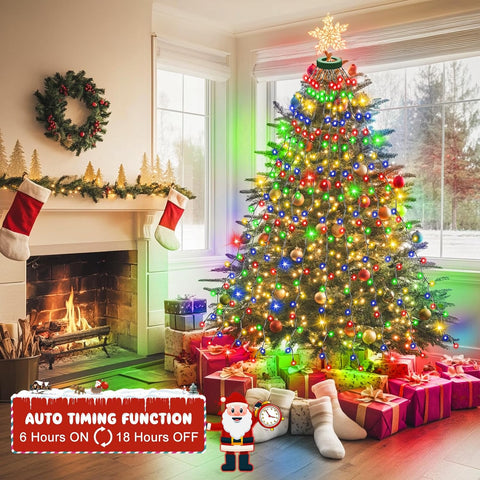 Gcstnn 400 LED Christmas Tree Lights – 2m x 16 Hanging Strings, Multicolour Mains Powered Fairy Lights with 8 Modes, Timer & Memory – Give Your Christmas Tree Its Own Little Winter Wonderland