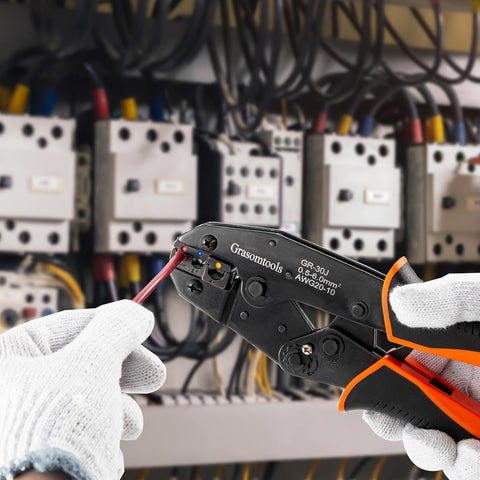 Insulated Wire Terminal Crimping Tool Kit with 370 Connectors 0.5-6mm²