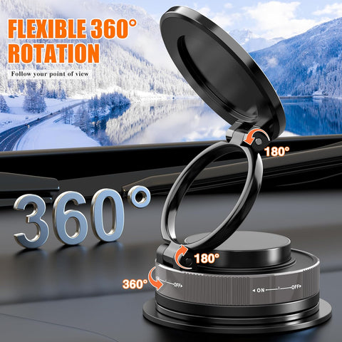 Vacuum Magnetic Phone Holder Foldable 360° Adjustable N55 Magnet