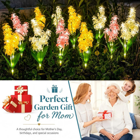 Solar Hyacinth Garden Lights With Glowing Stems (2 Pack)