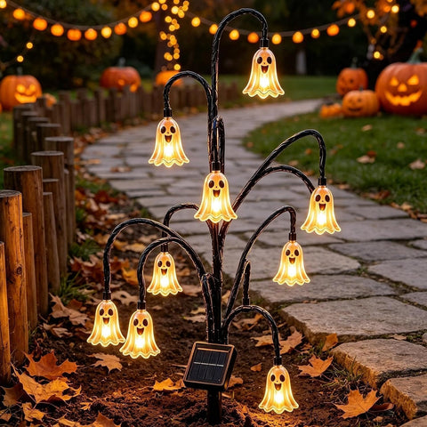 Solar Garden Light - Halloween Ghost Lawn Stake, Outdoor Yard Decor Lamp
