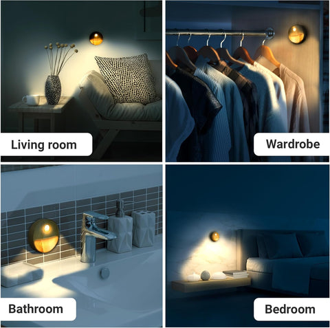 Motion Sensor Night Lights Pack of 3 Battery Powered LED for Home