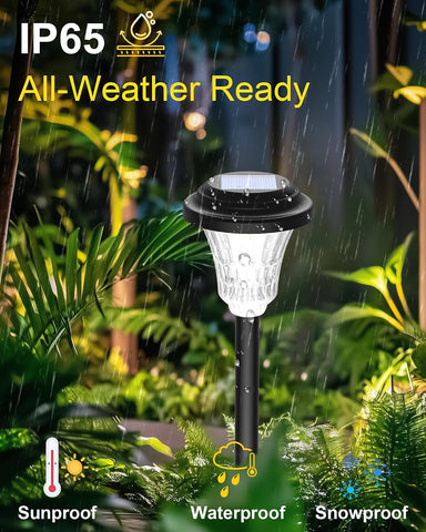 Solar Lights Outdoor Garden, 8 Pack LED Garden Lights Solar Powered Waterproof, Auto On/Off Pathway Lighting for Patio, Lawn, Yard, Landscape, Walkway, Path, Garden Decor(Cool White)
