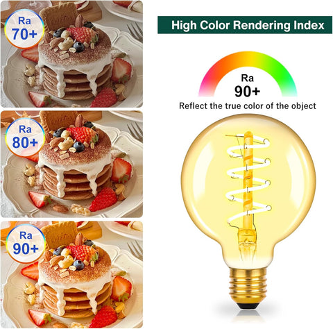 E27 G80 Vintage LED Dimmable Bulbs 2200K Warm White - 3 Pack