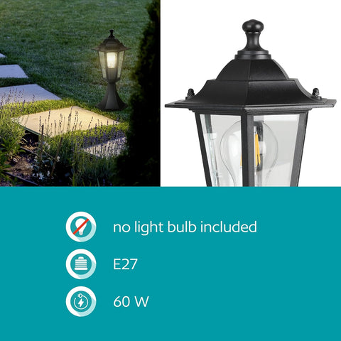 Eglo Laterna 4 Outdoor Lamp, 6 Panel Pedestal Light