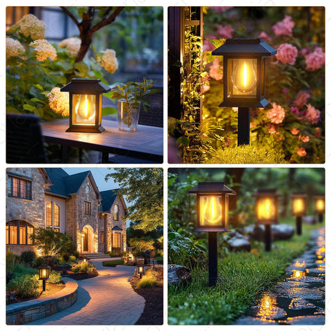 6 Pack Solar Lights Outdoor Garden, Waterproof Garden Pathway Stake Lights